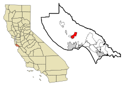 Santa Cruz County California Incorporated and Unincorporated areas Scotts Valley Highlighted